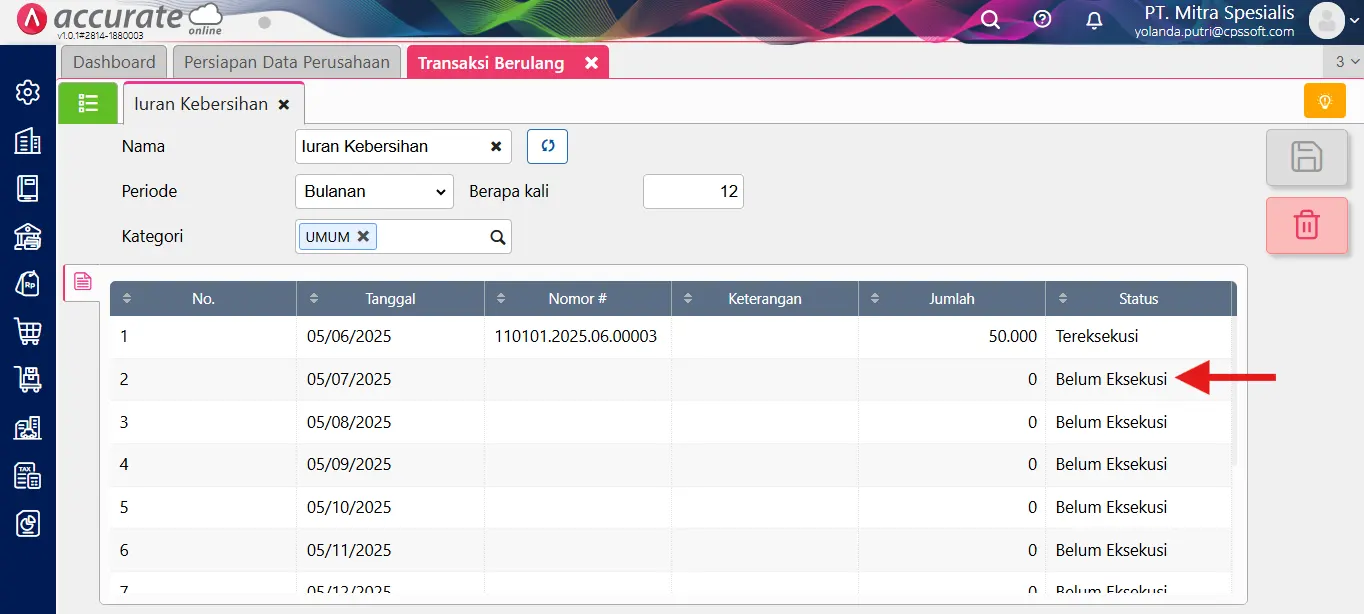 Cara mencatat transaksi berulang